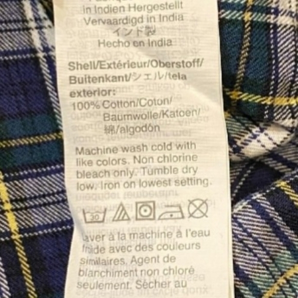 Crewcuts Blue Plaid Button Down Collared Dress Shirt 100% Cotton Boy's Size 12 - Picture 4 of 4